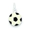 Sterling Silver Enamel Soccer Ball Charm &#x26; 18&#x22; Chain Jewerly 17mm x 11mm